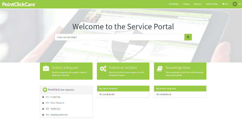 PointClickCare Services Portal